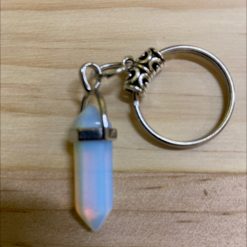 White BirthStone Keyring